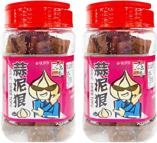 久品香 蒜泥狠 豆乾 原味, 350g, 2罐