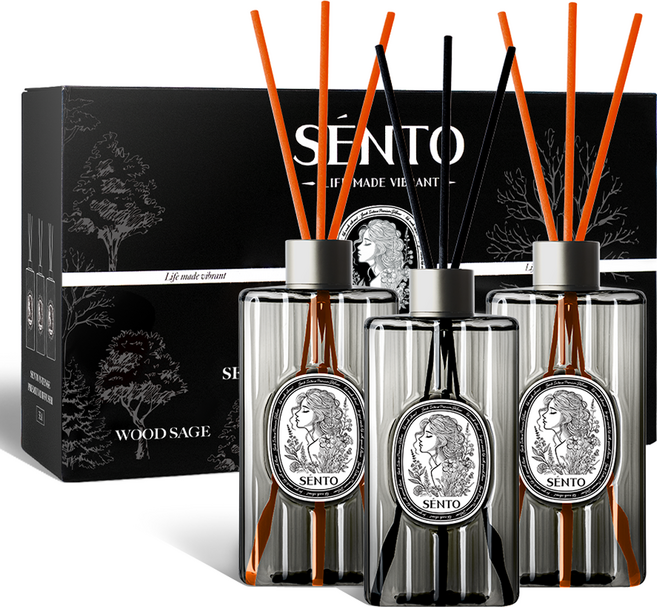센토 인텐스 프리미엄 대용량 디퓨저선물세트, 1세트, 우드 세이지
