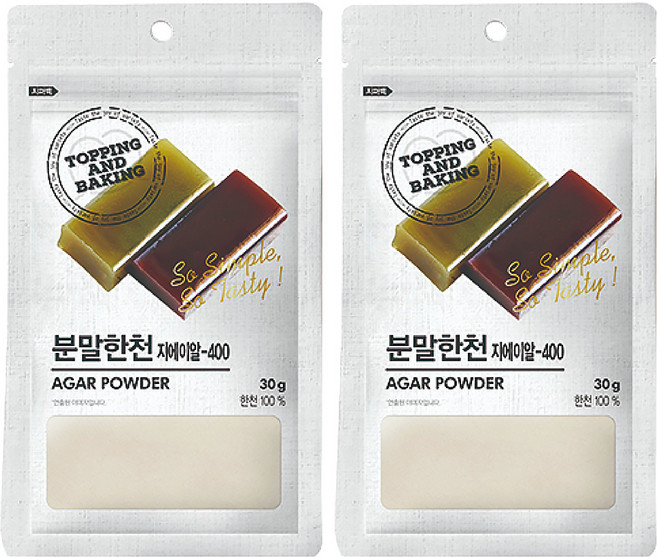 큐원 홈베이킹 분말한천, 30g, 2개