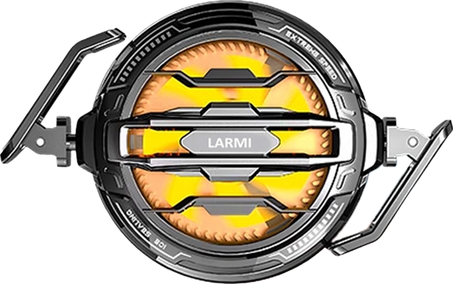 LARMi 樂米 磁吸散熱風扇 LMR07 急速製冷 靜音運行 強力風速 RGB Type-C, 黑色 + 黃色