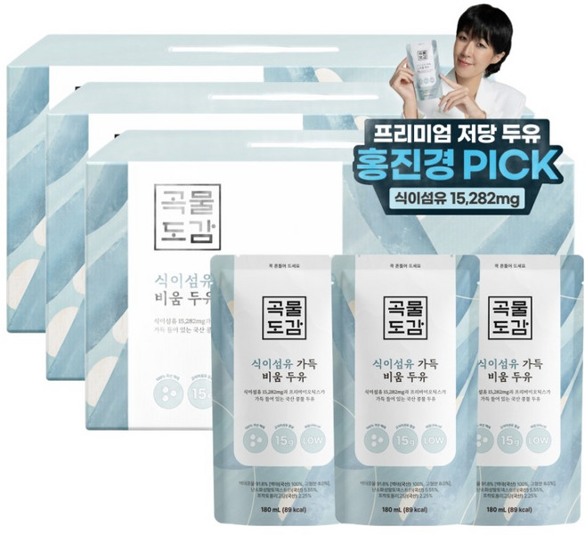 곡물도감 식이섬유 가득 비움 두유, 180ml, 45개