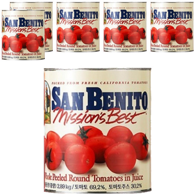 산베니토 홀 필드 라운드 토마토 인 주스, 2.89kg, 6개입