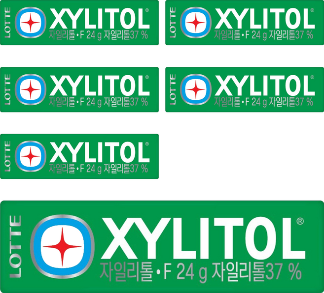 롯데자일리톨 에프, 24g, 6개