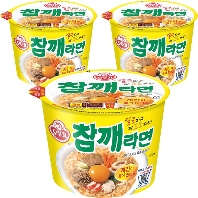 오뚜기 참깨라면 컵 110g, 3개