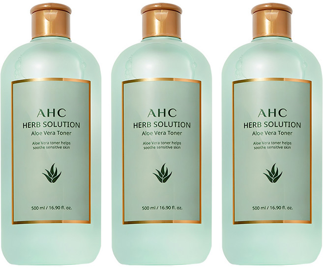 AHC 草本解決方案 蘆薈化妝水, 500ml, 3個