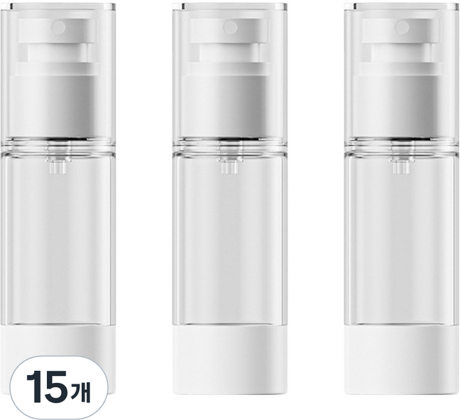 27리빙 휴대용 진공 안개 미스트 스프레이 공병 30ml, 15개, 화이트 + 투명