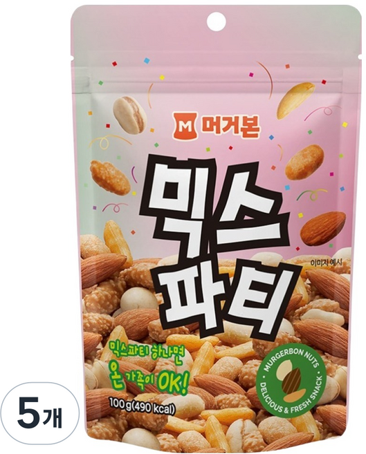 머거본 믹스파티 믹스넛, 100g, 5개
