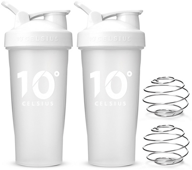 10도씨 블렌딩 쉐이커 보틀 + 블랜더볼, 화이트, 600ml, 2개
