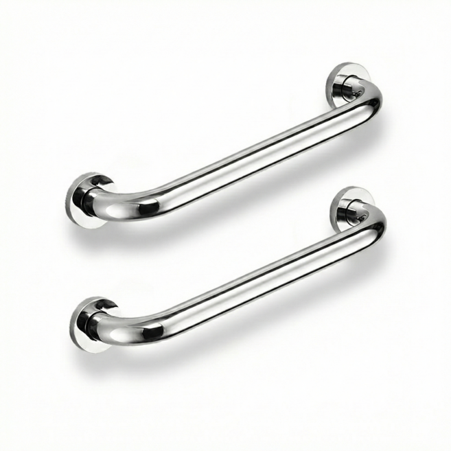 피앤케이 스테인레스 욕실 안전바 손잡이, 실버, 2개