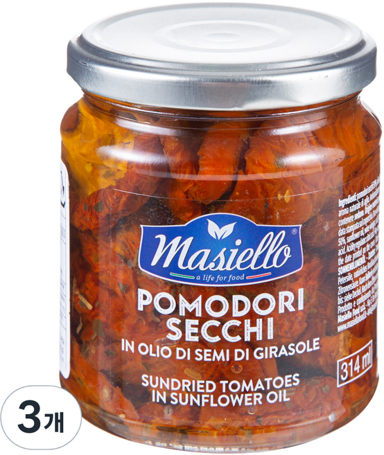 마시엘로 이탈리아 썬드라이 토마토, 280g, 3개