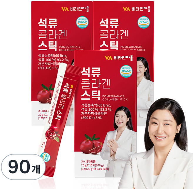 비타민마을 석류 콜라겐 스틱, 15회분, 90개