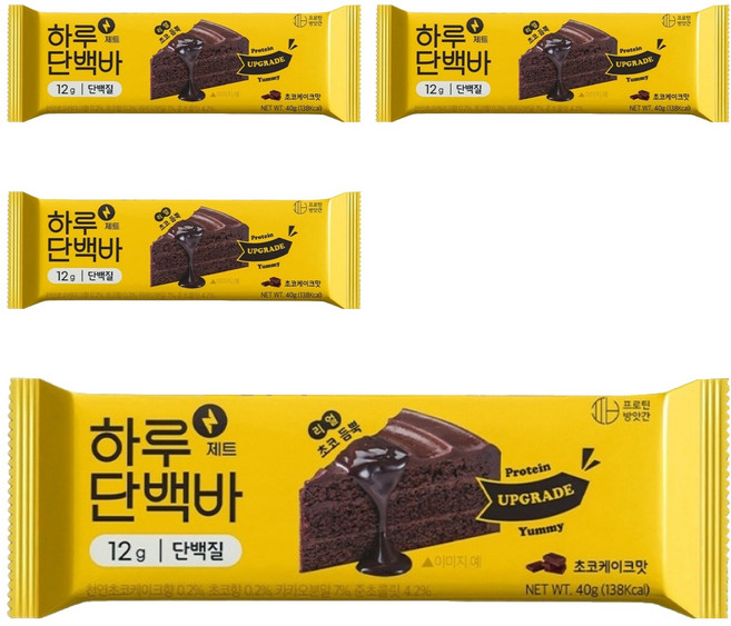 Protein Bangatgan 每日蛋白質能量棒 巧克力蛋糕風味, 40g, 4條