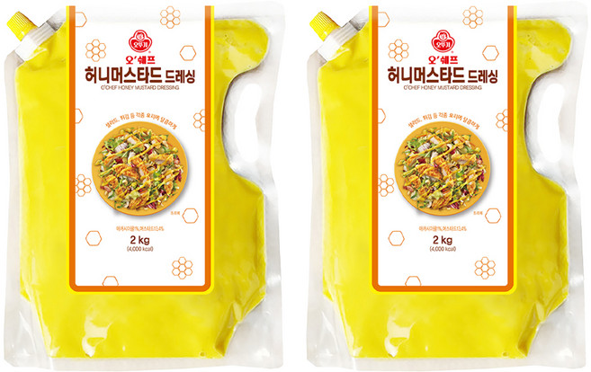 오뚜기 오쉐프 허니머스타드 드레싱, 2kg, 2개