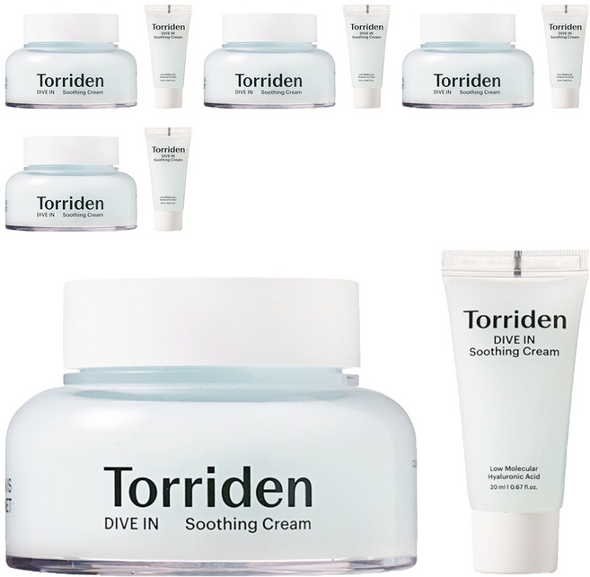 토리든 다이브인 저분자 히알루론산 수딩 크림 100ml + 20ml 세트, 5세트