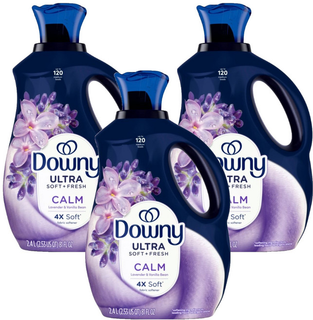 다우니 울트라 캄 섬유유연제 라벤더 앤 바닐라빈 본품, 2.4L, 3개