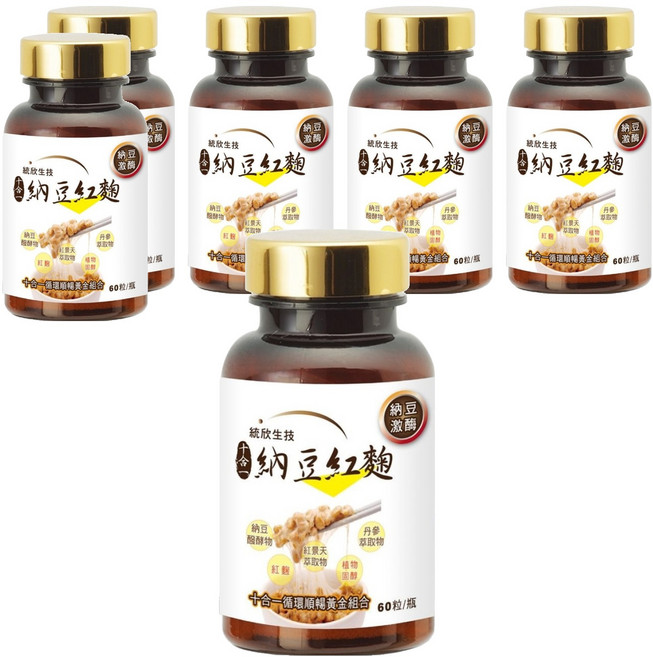 統欣生物科技 納豆紅麴 500mg, 60顆, 6盒