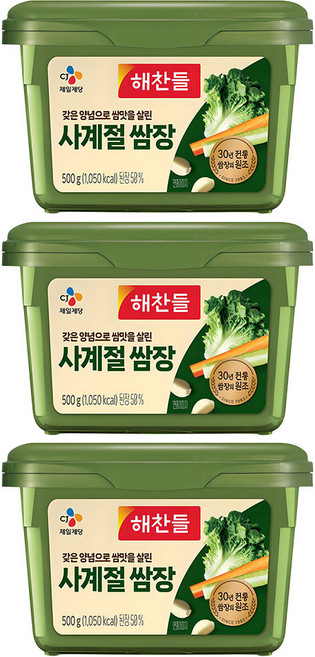 해찬들 사계절 쌈장, 500g, 3개