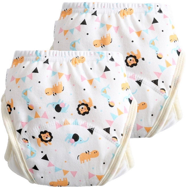 愛北鼻 加厚6層學習褲/尿布褲 8~12kg適用, 彩旗獅子, 2件
