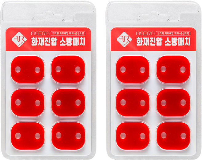 파이어립 화재집압 소방패치 콘센트형, 2개, 레드