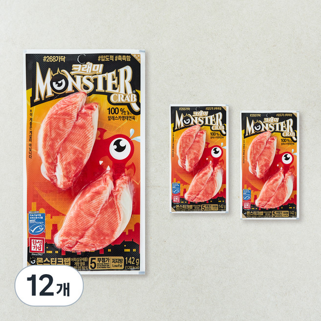 크래미 몬스터크랩 맛살, 142g, 12개
