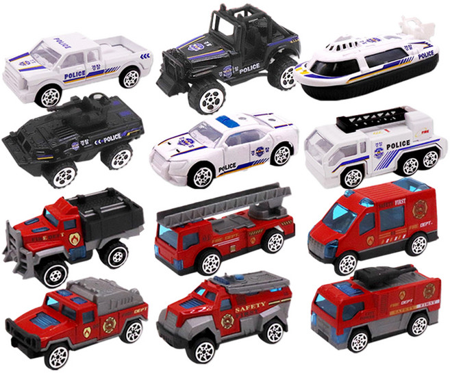 BigToy 金屬迷你車 套組, 1套, 警車 + 消防車