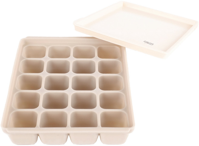 티지엠 실리콘 멀티큐브 20구 이유식 냉동용기, 라이트그레이, 1개