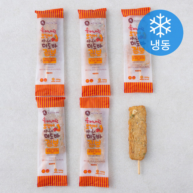 부산미도어묵 신이내린 오징어 야채 미도바 점보(냉동), 100g, 5개