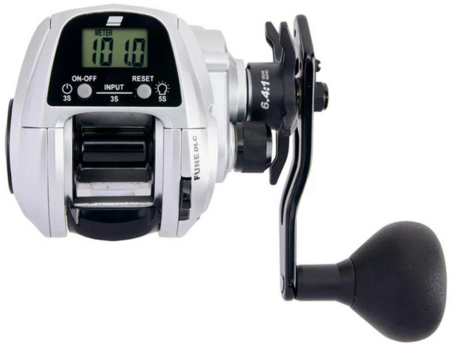 Abu Garcia Fune DLC 計米輪 大字元 小烏龜 梭形 捲線 Fune DLC MHP 右捲, Silver