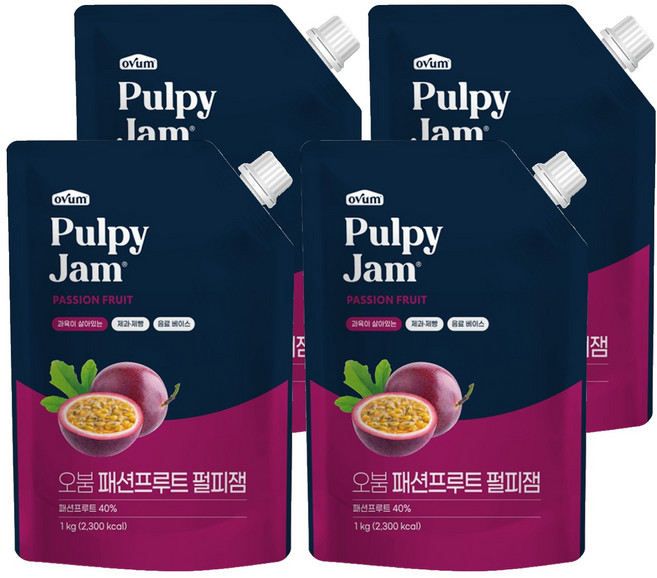 오붐 패션프루트 펄피잼, 4개, 1kg