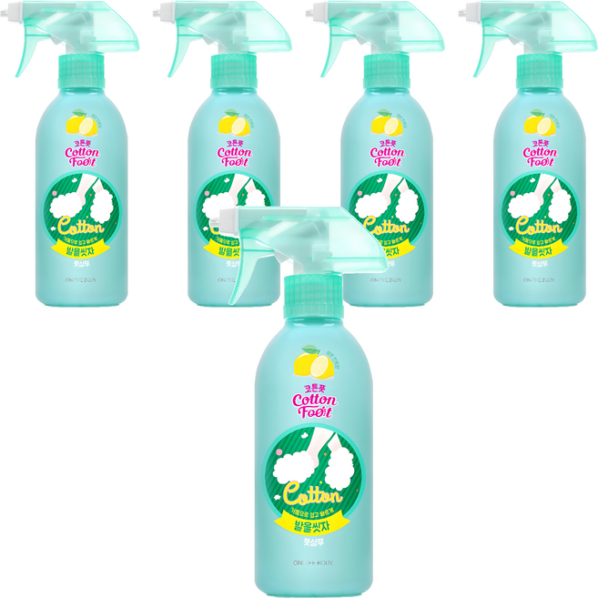 온더바디 코튼풋 발을씻자 풋샴푸 레몬민트향, 1개입, 5개, 385ml