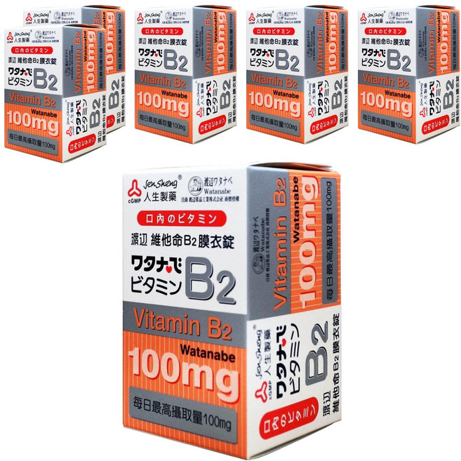 Jen Sheng 人生製藥 渡邊 維他命B2, 60錠, 6盒