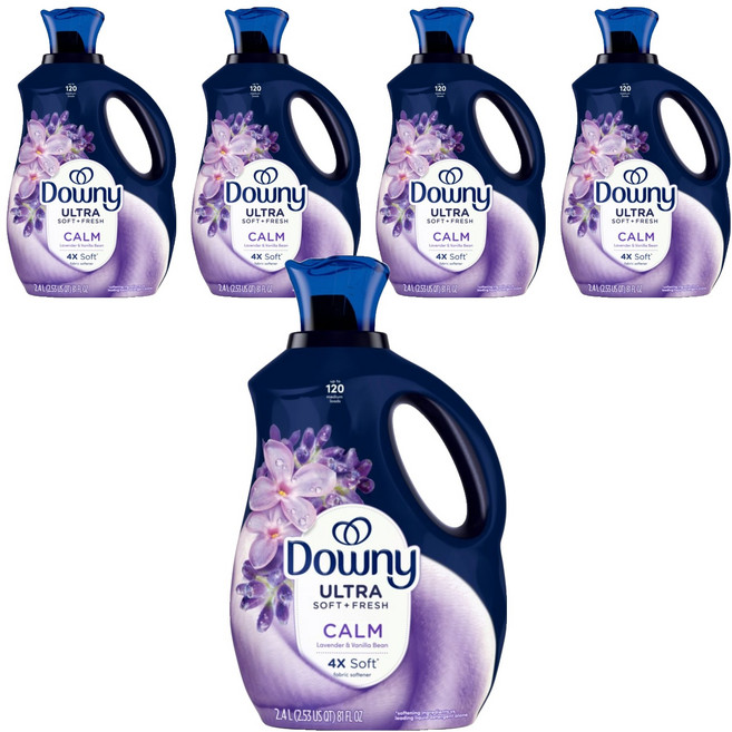 다우니 울트라 캄 섬유유연제 라벤더 앤 바닐라빈 본품, 2.4L, 5개