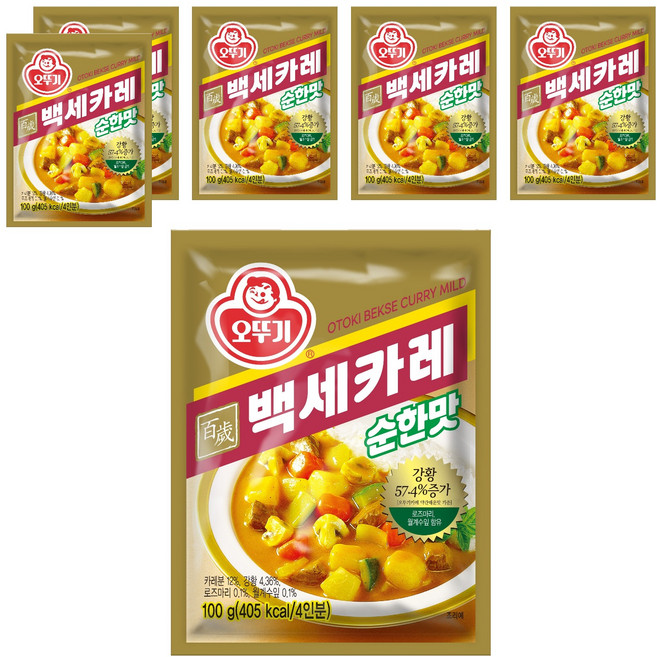 오뚜기 백세카레 순한맛, 100g, 6개