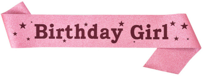 생일 주인공 어깨띠 파티소품 Birthday Girl, 핑크, 1세트