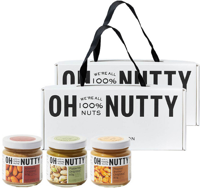 OH NUTTY 迷你禮盒 花生醬原味 + 杏仁醬原味 + 開心果醬組合, 2套