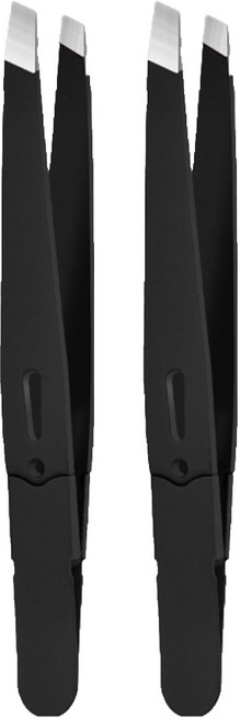 엘로브 파스텔 눈썹 트위저 미용 핀셋 족집게, 2개, 블랙