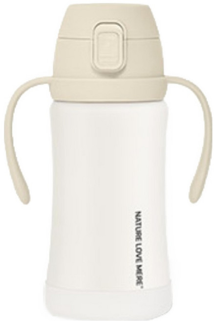 네이쳐러브메레 애니멀 프렌즈 원터치 스테인리스 빨대컵, 크림베이지, 1개, 300ml