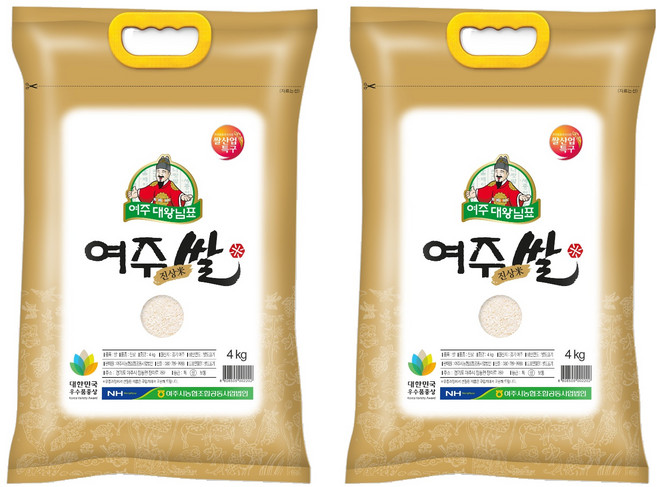대왕님표 2025년 햅쌀 여주쌀 진상미, 상등급, 4kg, 2개