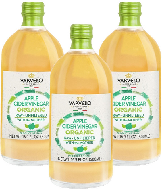 발베로 유기농 애플 사이다 비네거, 500ml, 3개