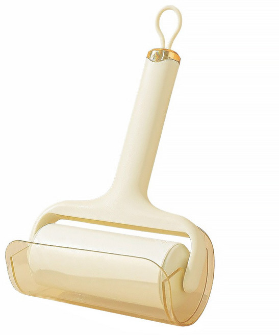 葉子小舖 輕奢風斜撕式滾輪黏毛器 奶油黃, 1支