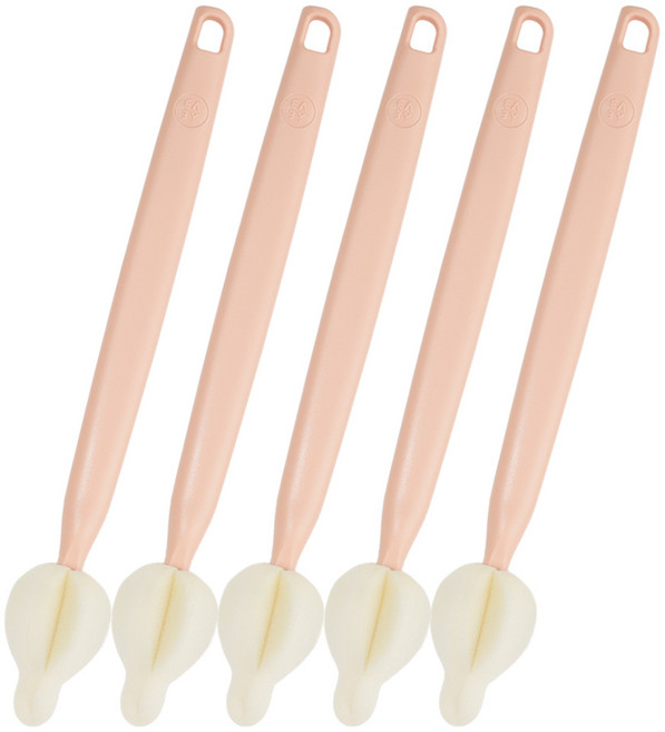 베이비앤아이 크림 롱 젖꼭지솔 5종 세트, 1세트, 코랄핑크
