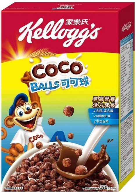 Kellogg's 家樂氏 COCO 可可猴 可可球, 170g, 1盒