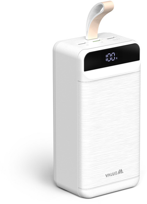 밸류엠 22.5W 대용량 PD 고속충전 LED 랜턴 보조배터리 80000mAh, VM-B2PA80IPQ, 화이트