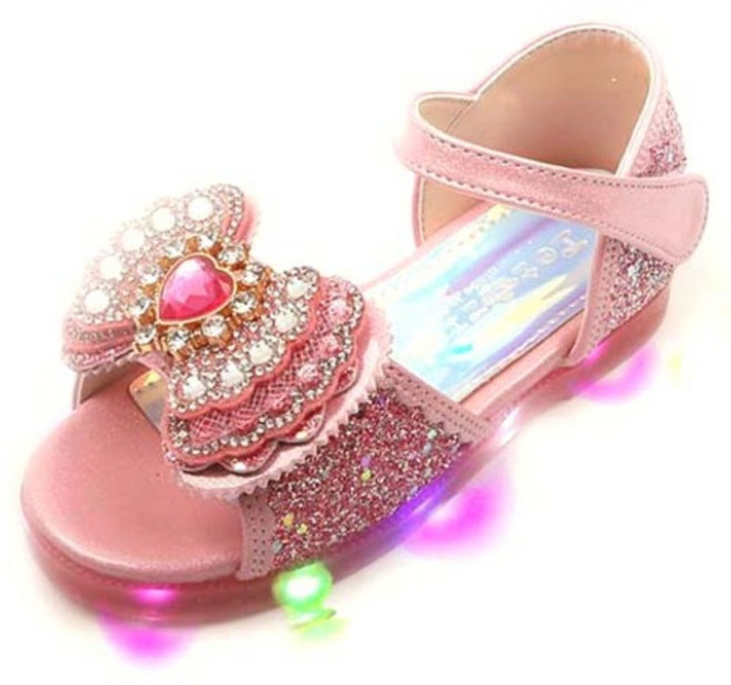 루루슈 여아용 AD 하트윙 샤인 라이팅 샌들 BY138