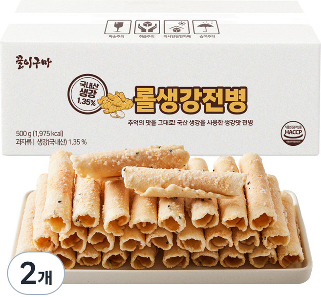 꿀이구마 롤 생강전병, 500g, 2개