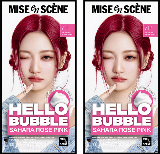 mise en scene 魅尚萱 Hello Bubble泡沫染髮劑, 7P撒哈拉玫瑰粉, 2盒
