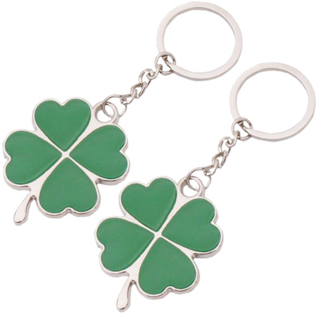 네잎클로버 열쇠고리, 그린, 2개