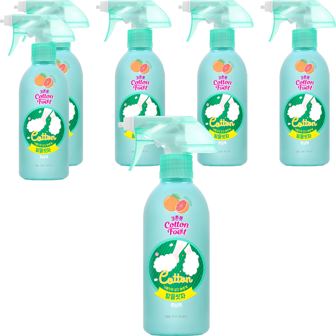 온더바디 코튼풋 발을 씻자 풋샴푸 자몽 민트향, 1개입, 6개, 385ml
