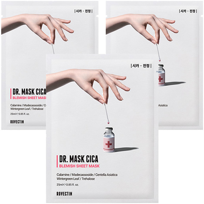 ROVECTIN 積雪草鎮靜面膜, 1片, 3片