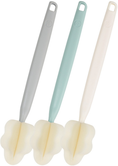 베이비앤아이 크림 롱 젖병솔 3종 세트, 크림블루, 1세트